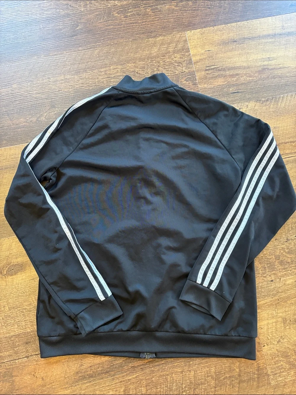adidas Black Track Jacket with White Stripes